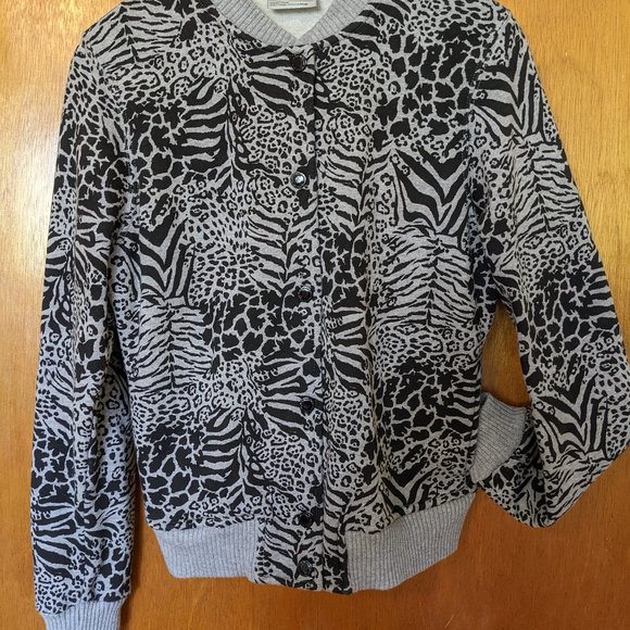 WeSC Cotton Fleece Zebra Print Varsity Bomber Jacket with Pockets- Womens S - Picture 2 of 7
